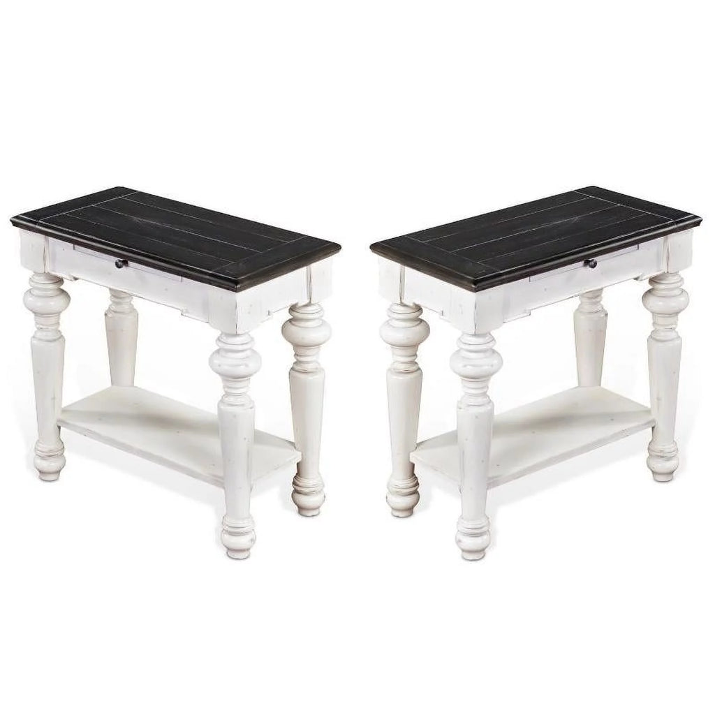 24" Wood Chair Side Table Set of 2 Q5059