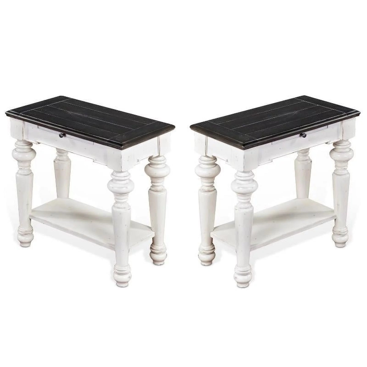 24" Wood Chair Side Table Set of 2 Q5059