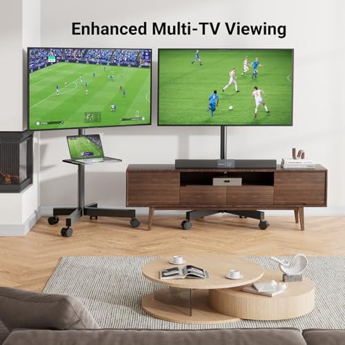 Mobile TV Stand for 23-60 Inch TVs with Laptop Shelf O6437