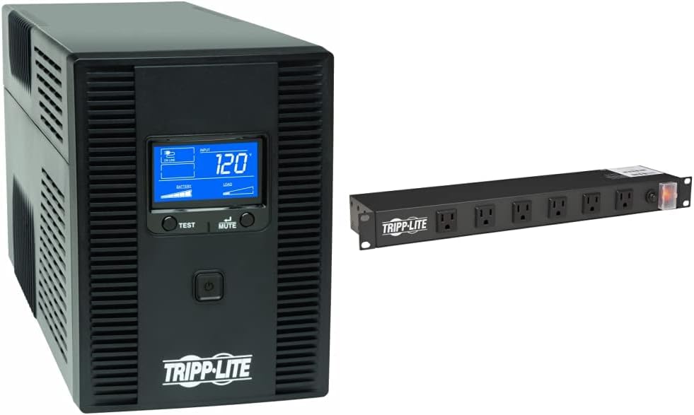 1500VA UPS Battery Back Up AVR LCD Display 10 Outlets 120V 810W Black G805
