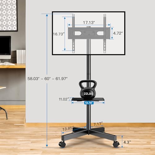 Mobile TV Stand for 23-60 Inch TVs with Laptop Shelf O6437