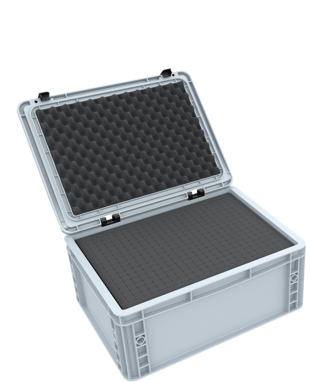 Eurocontainer Case 400 x 300 x 185 mm with Pick and Pluck Foam H50336