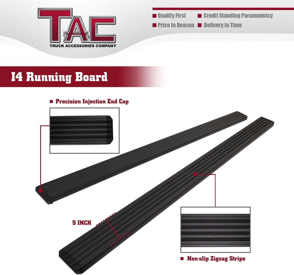 Black Aluminum Side Steps Running Boards for RAM 1500 Quad Cab 2Pcs L78640