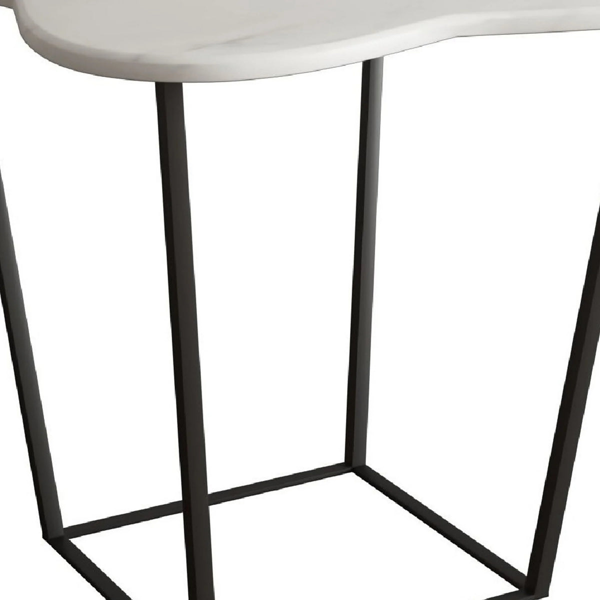 20 Inch Marble Top Metal End Table J912829