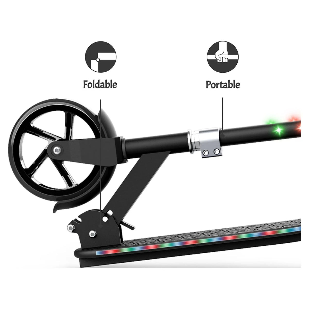 Black 2-Wheel Kick Scooter J4636