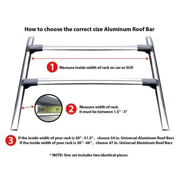47 in. Aluminum Roof Bars for Small SUVs (Set of 2) O730