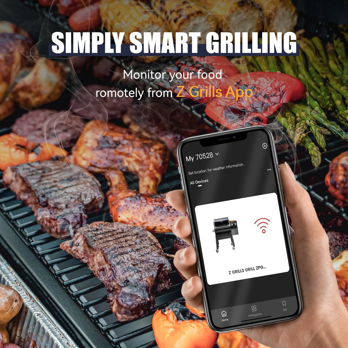 Wood Pellet Grill & Smoker with WIFI, PID Controller, 709 sq. in, Black X445