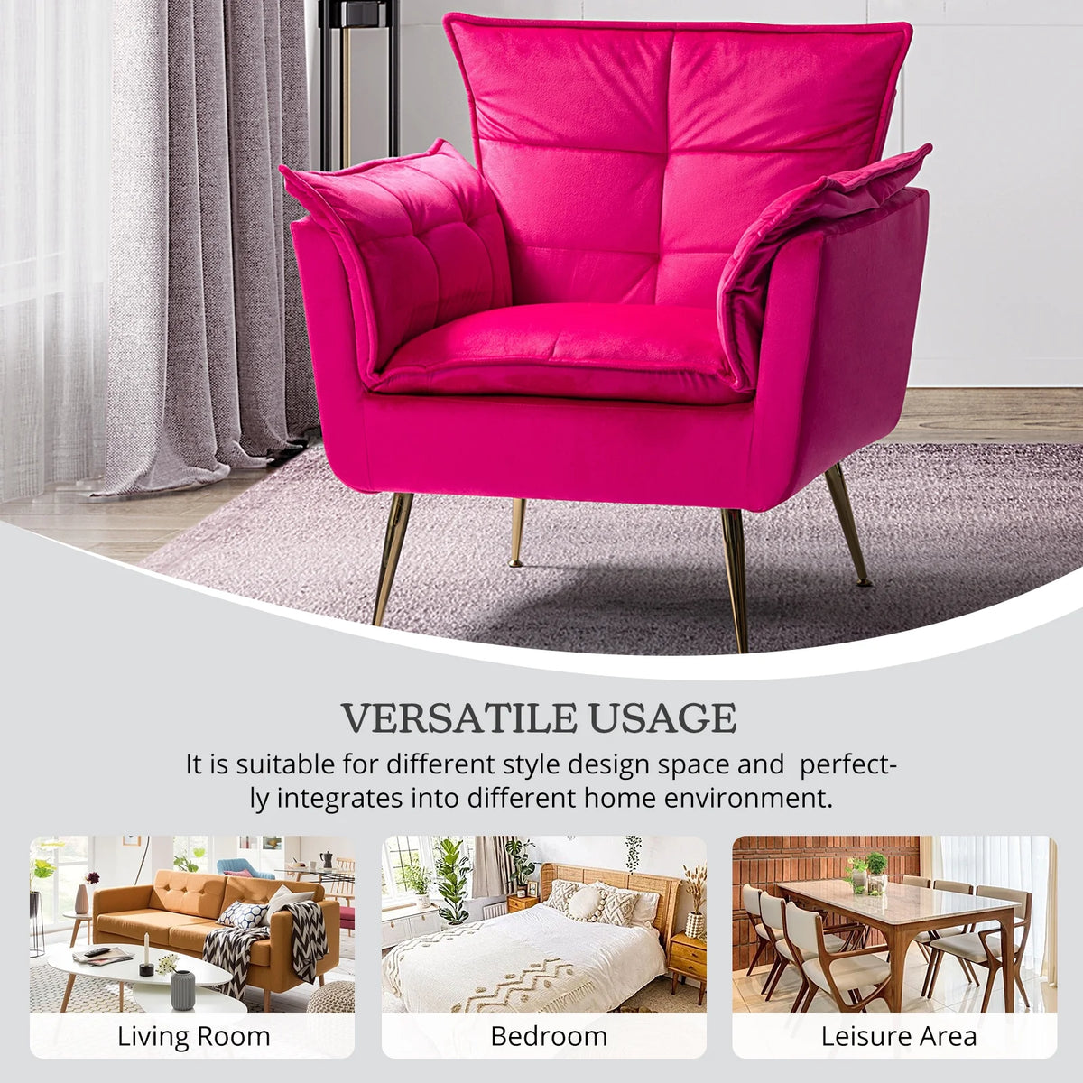 Velvet Tufted Accent Chair Set of 2 M4590