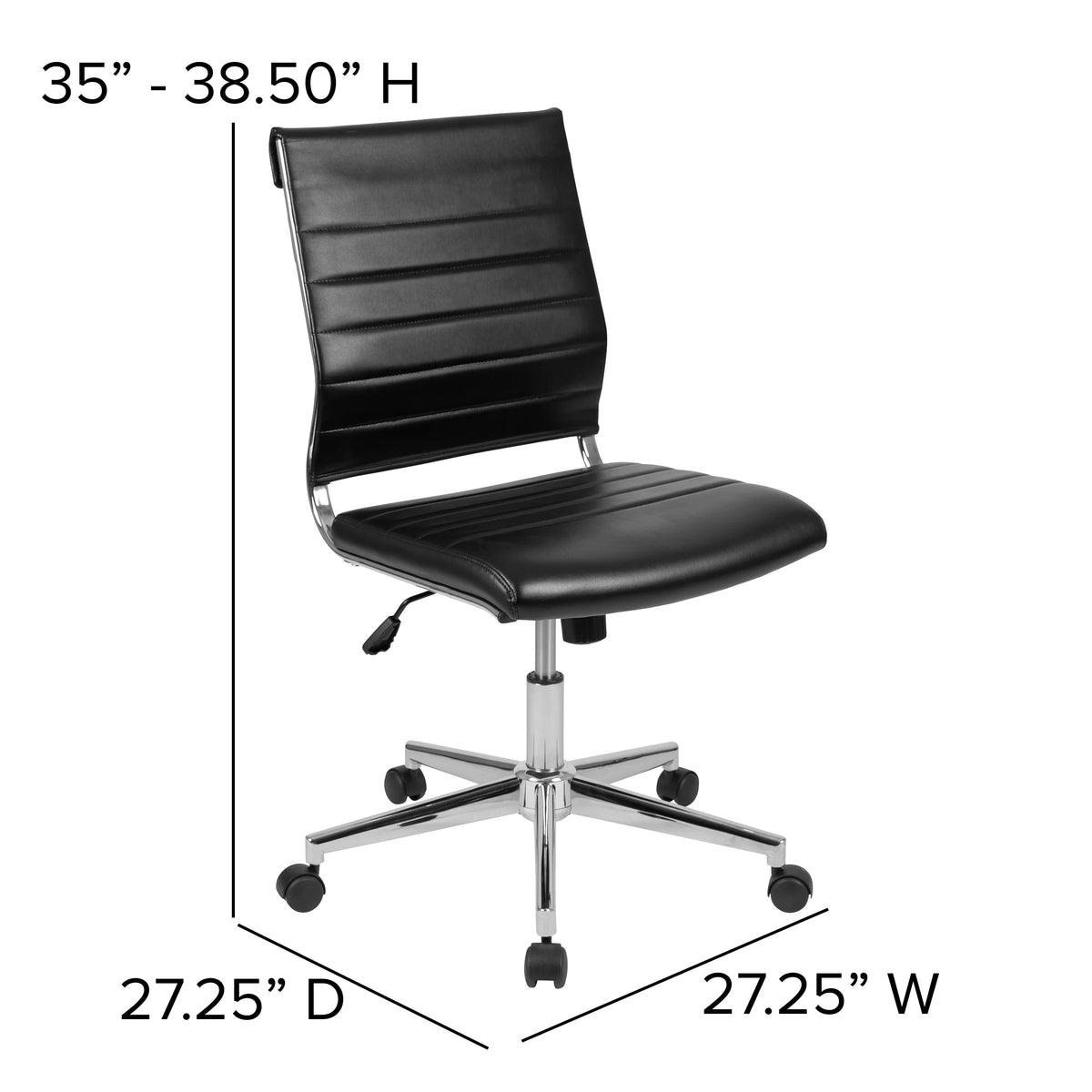 Black LeatherSoft Executive Swivel Office Chair X779567
