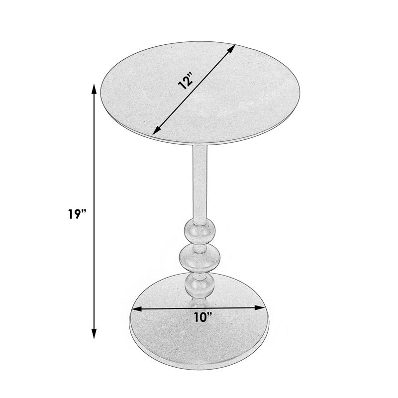 Silver Iron Pedestal End Table G9730