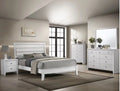 White Full Size Wood Panel Bed Set Y15262
