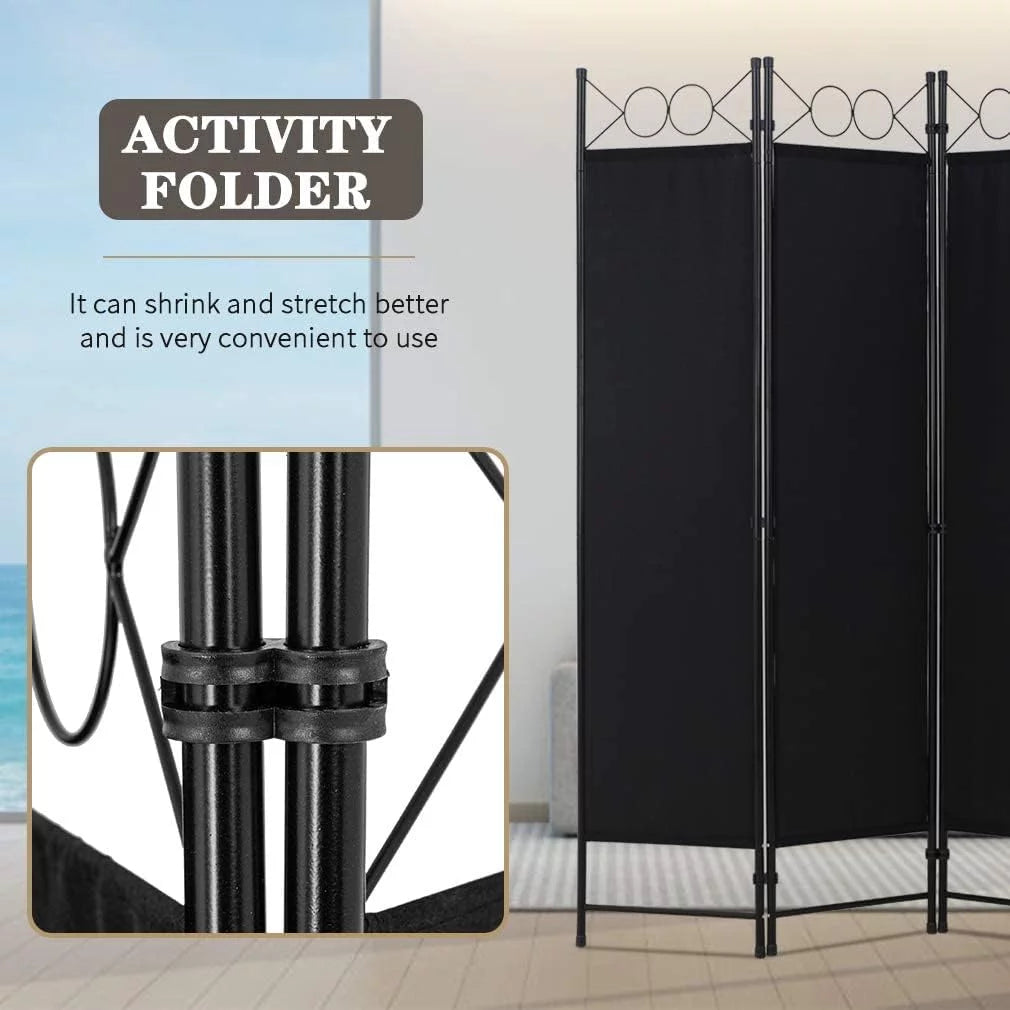 4 Panel 6FT Steel Frame Folding Privacy Divider A748