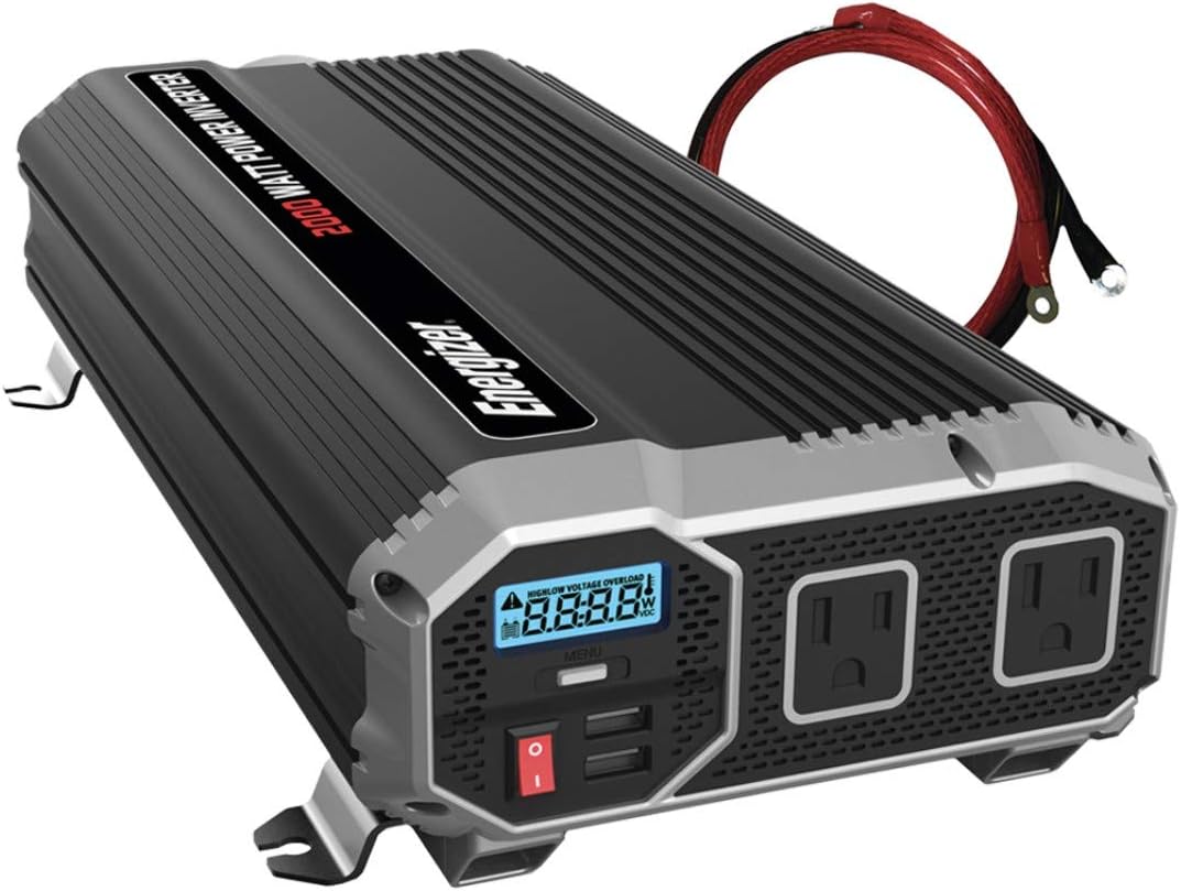 2000 Watts Power Inverter, 12v to 110v, Two AC Outlets, Two USB Ports X908