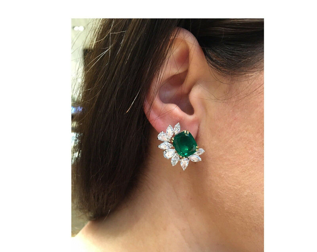 Platinum Diamond Marquise Pear Shape Earring Set U500207