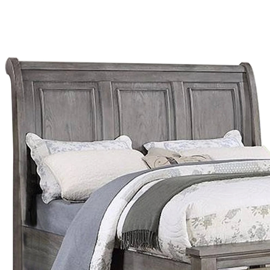 King Size Bed with Sleigh Headboard and 2 Storage Drawers M172847