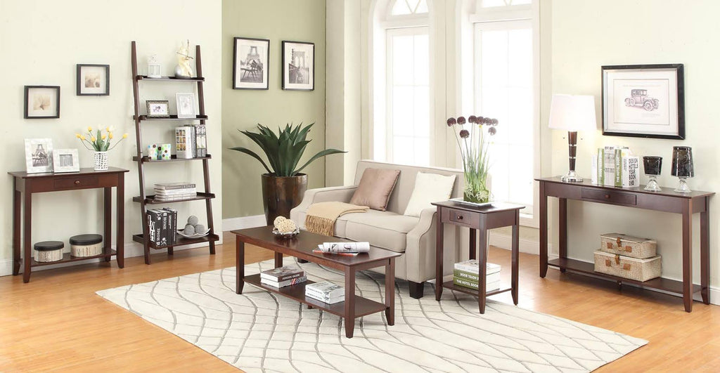 Espresso 5-Shelf Bookshelf Ladder F37585