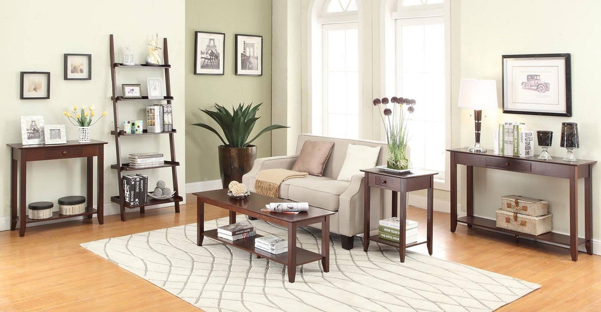 Espresso 5-Shelf Bookshelf Ladder F37585