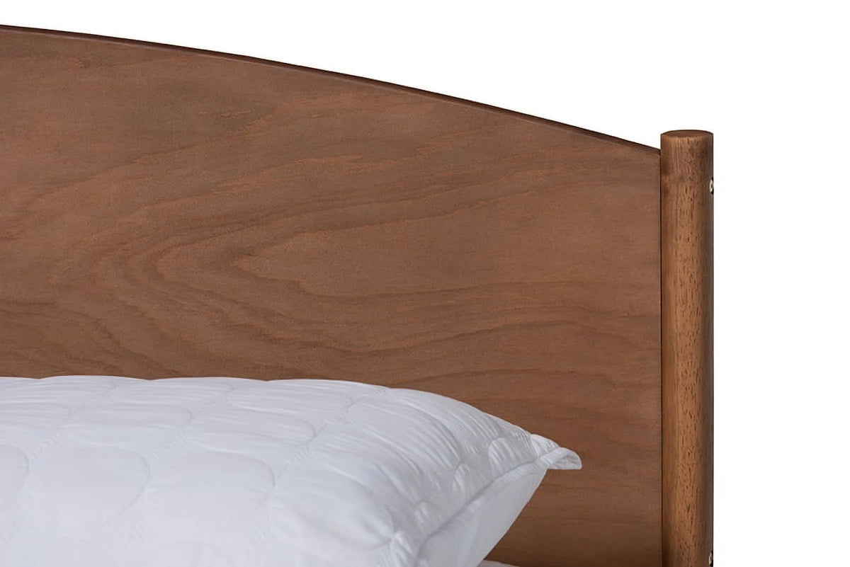 King Walnut Wood Platform Bed Y701578