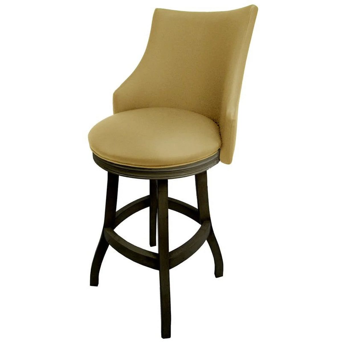 Tan & Dark Shadow Swivel Wood Bar Stool Set of 2 U2181