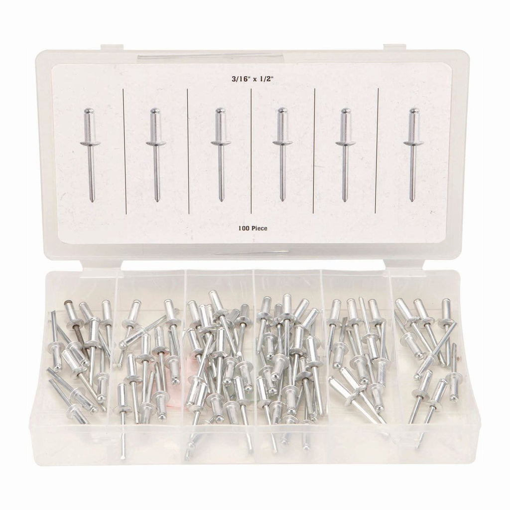 3/16 in. Aluminum Blind Rivet Set, 100 Piece X346