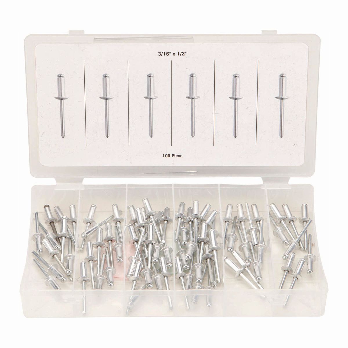 3/16 in. Aluminum Blind Rivet Set, 100 Piece X346