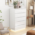 White 5 Drawer High Gloss Dresser P1222
