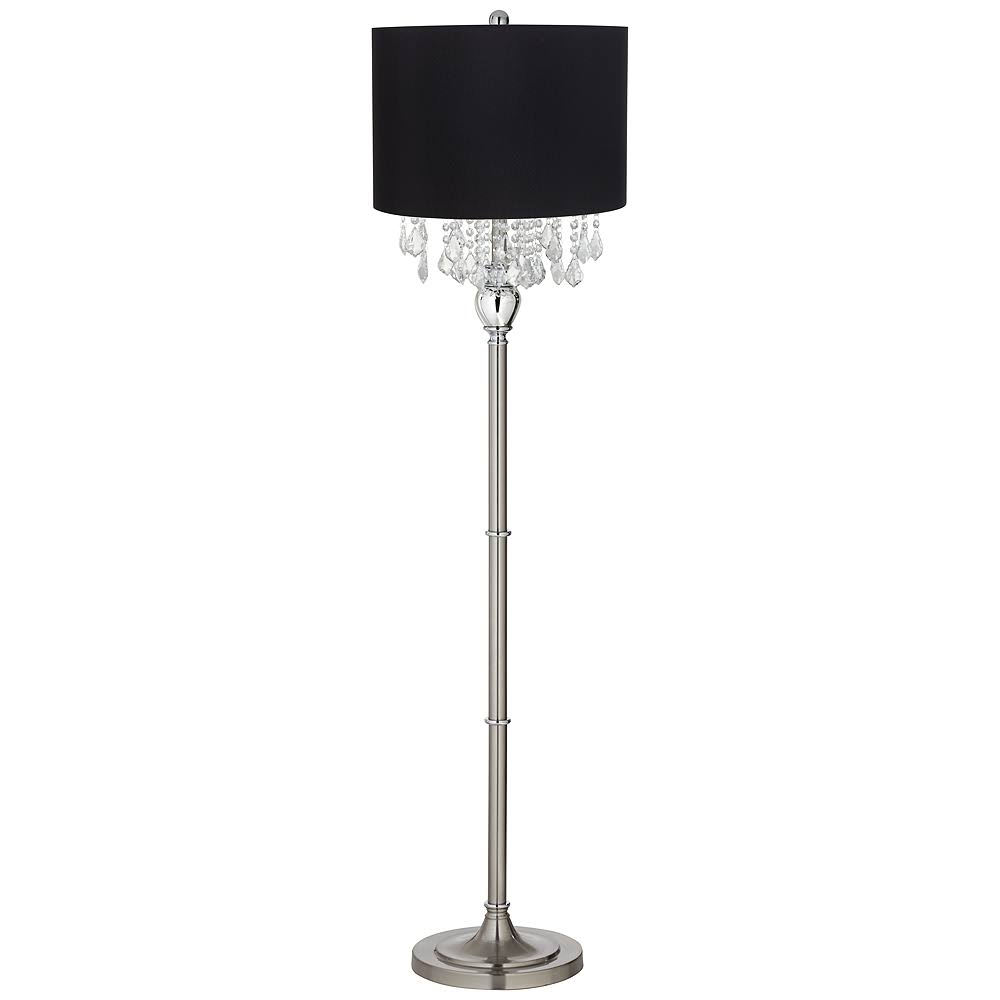 Black Shade Satin Steel Floor Lamp D2178
