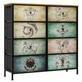 9 Drawer Dresser with Steel Frame Wooden Top K50834