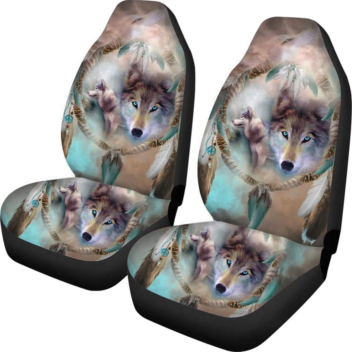 Leopard Print Car Seat Covers, Pack of 2 E7560