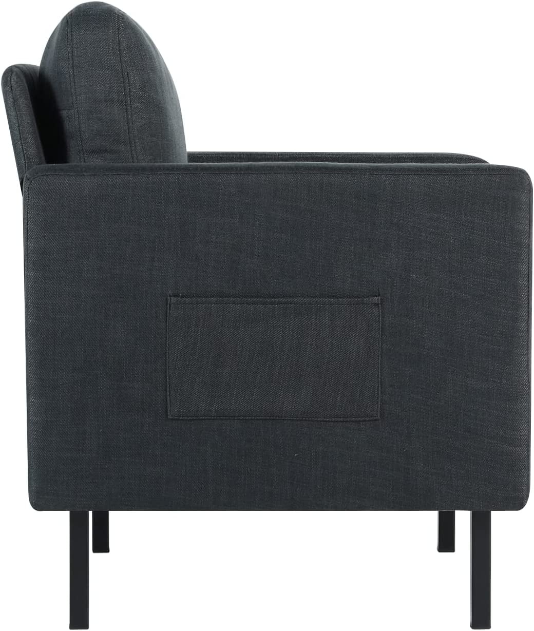 Dark Gray Upholstered Accent Chair A4427