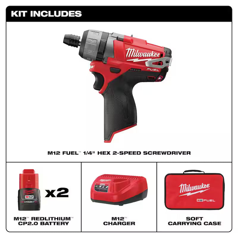 12V Cordless 1/4 in. Hex 2-Speed Screwdriver Kit C509119